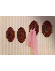 Portabiti - Attaccapanni classico a muro legno noce e...