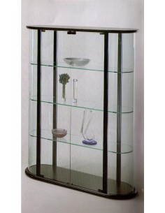 Mobile vetrina moderna espositore curva legno nero