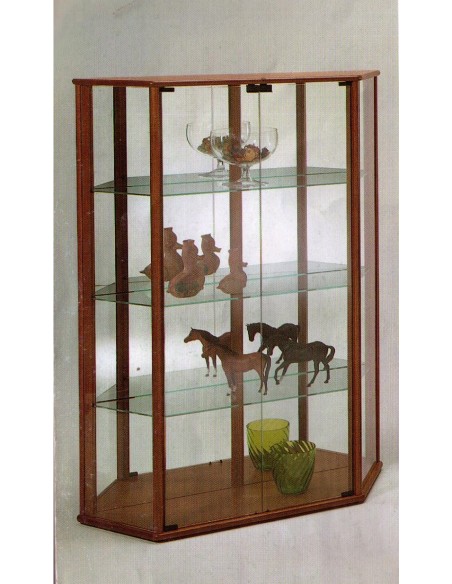 Mobile vetrina moderna espositore legno schienali specchio nero