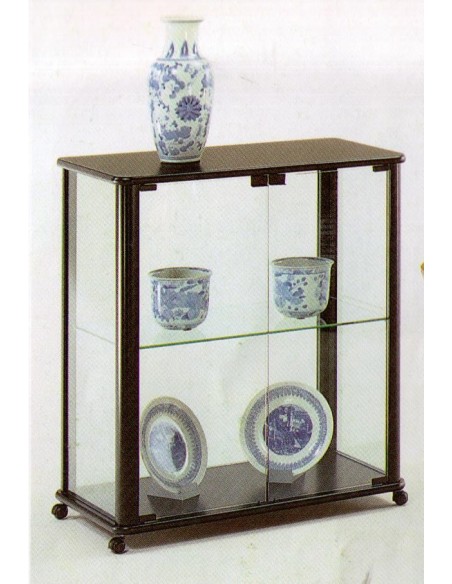 Mobile vetrina moderna espositore legno laccato nero con ruore