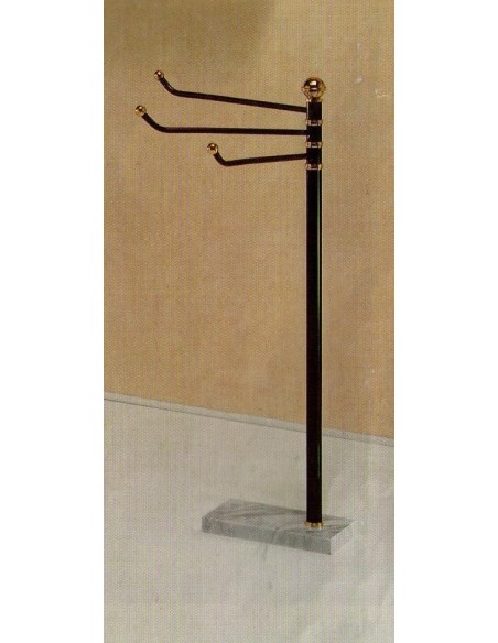 Appendino portasciugamani bagno metallo nero e base marmo