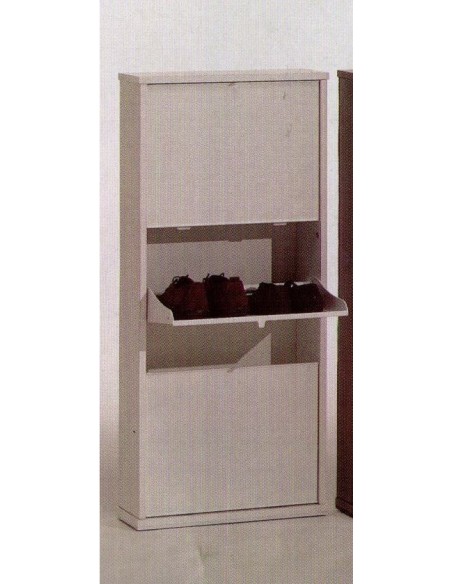 Scarpiera salvaspazio 6 paia struttura laminato noce e ribalte abs colore nero