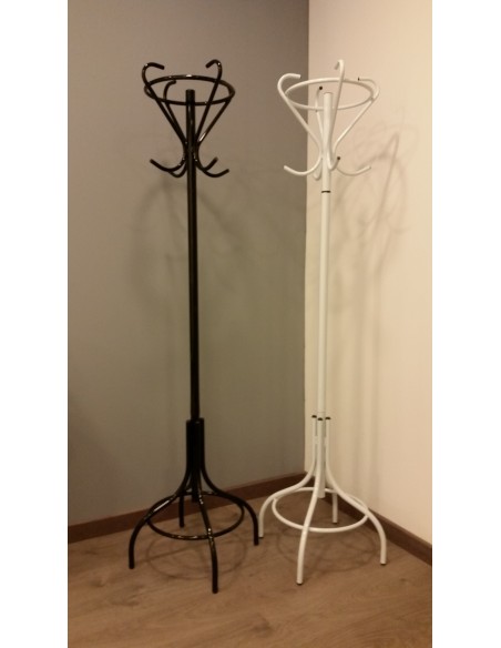 Portabiti attaccapanni a colonna in metallo laccato nero o bianco
