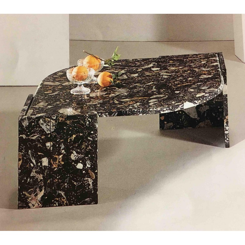 Tavolino da salotto a goccia tutto in marmo colore nero Tavolino da salotto a goccia tutto in marmo colore nero