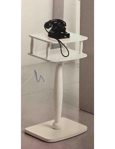 Colonna porta telefono rettangolare in legno laccato bianco