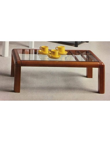 Tavolino da salotto moderno quadrato legno noce...