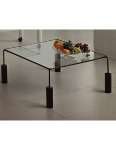 Tavolino da salotto quadrato in metallo colore nero