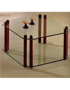 Tavolino da salotto moderno quadrato piani in vetro e...