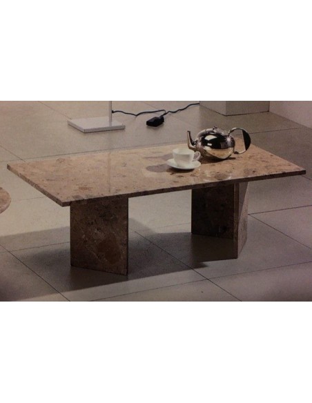 Tavolino da salotto rettangolare tutto in marmo colore nero