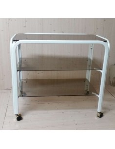 Carrello porta TV in metallo laccato bianco o nero e...