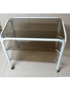 Carrello porta TV in metallo laccato bianco o nero e... 2