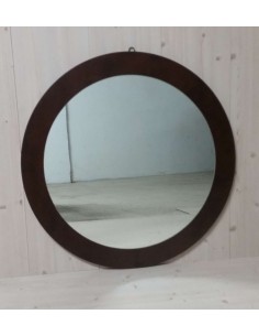 Specchio rotondo moderno colore noce
