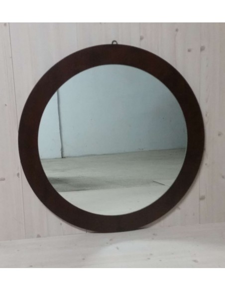 Specchio rotondo moderno colore noce