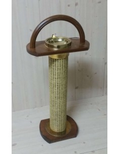 Posacenere in legno e paglia di Vienna