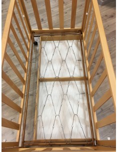 Culla in legno colore naturale con rete normale e cassetto 2