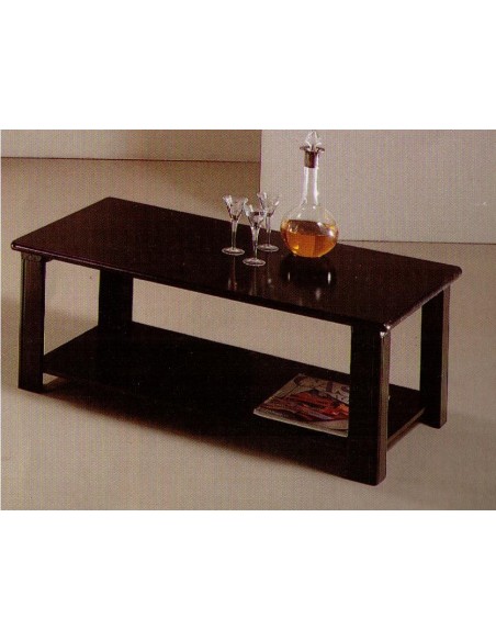 Tavolino da salotto moderno rettangolare in legno laccato nero opaco