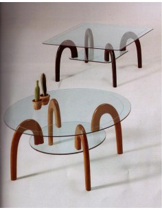 Tavolino da salotto moderno quadrato piedi legno laccato... 2